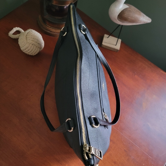 Coach Black Pebbled Leather Tote F54687 - Picture 12 of 16